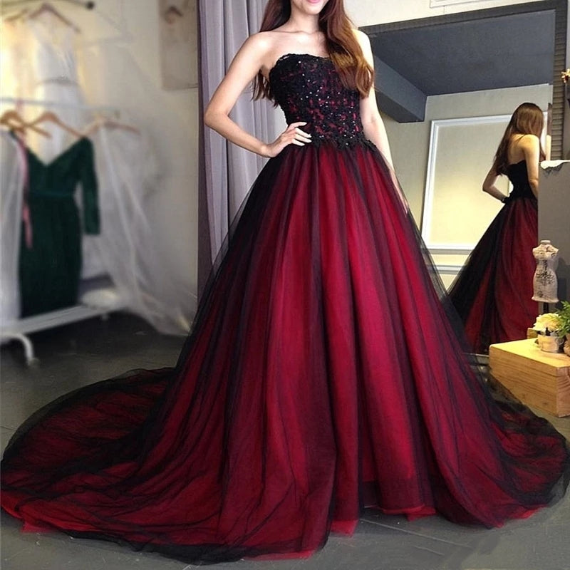 Stylish Red Black Combination Satin Silk Printed Designer Gown For Women at  Rs 1499 | Party Gowns | ID: 2850460786088